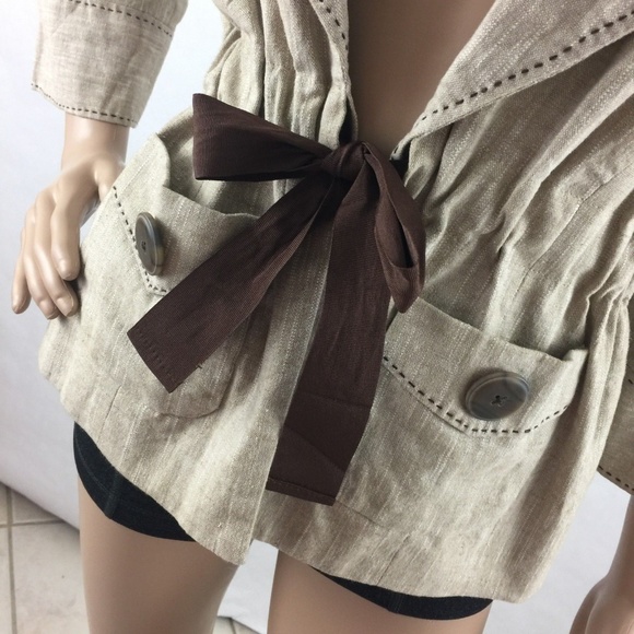 Will Smith Linen Blend Blazer Jacket Tie Front - Picture 4 of 8